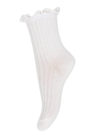 MP Denmark Julia socks with lace snow white
