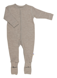 Joha wollen jumpsuit met omslag voetjes sesame melange