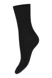 MP Denmark bamboo wool rib socks black