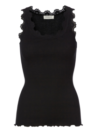 Rosemunde Babette iconic silk top with lace black