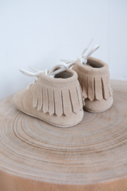 Mavies Fringe Boots Beige