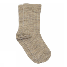 MP Denmark wool rib socks Light brown Melange