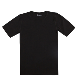 Joha T-shirt men merino wool silk black