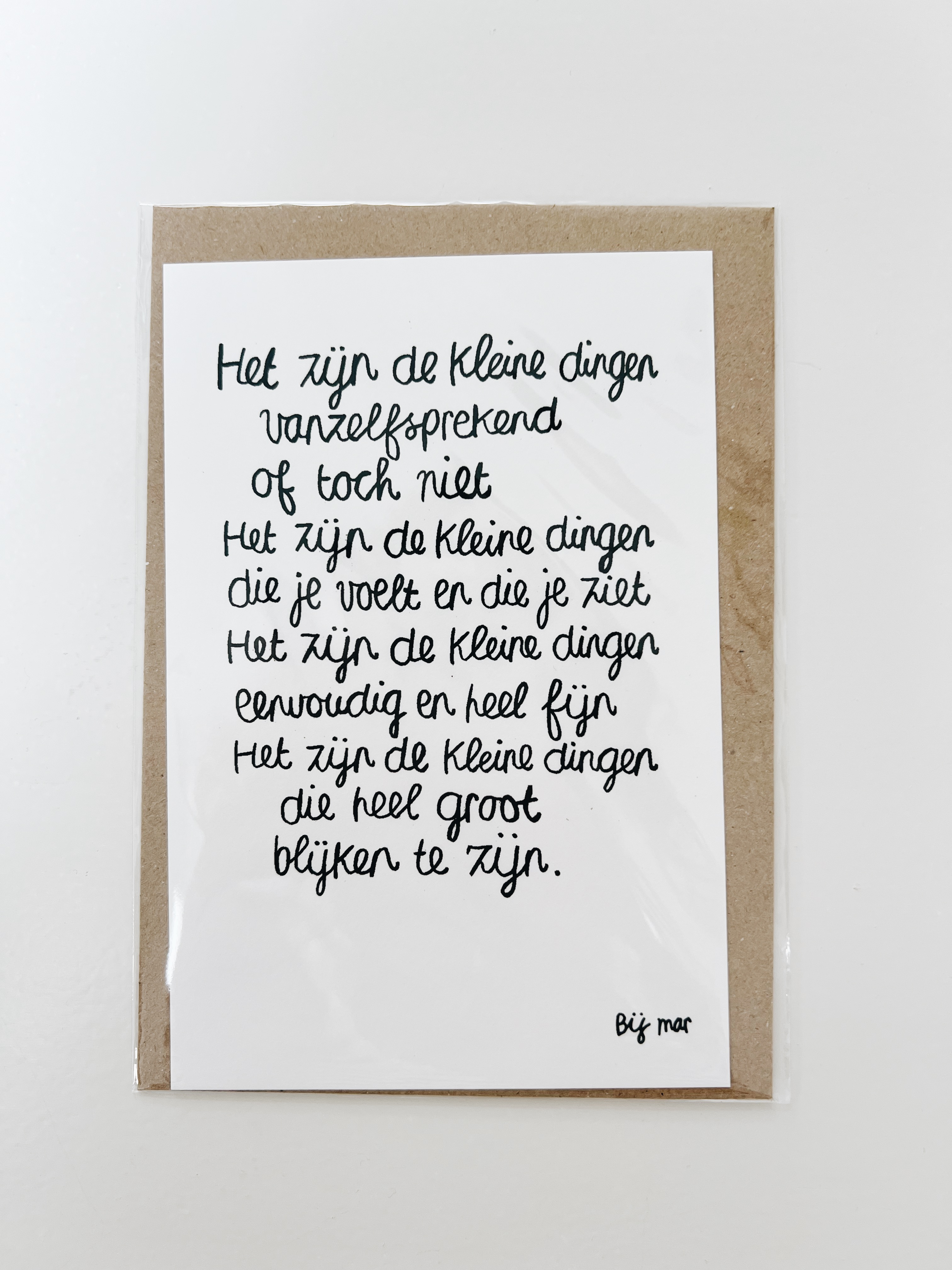 Bij Mar Kaart Het zijn de kleine dingen