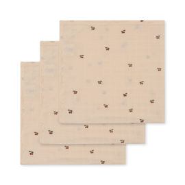 Konges Slojd 3-pack muslin cloth gots cherry