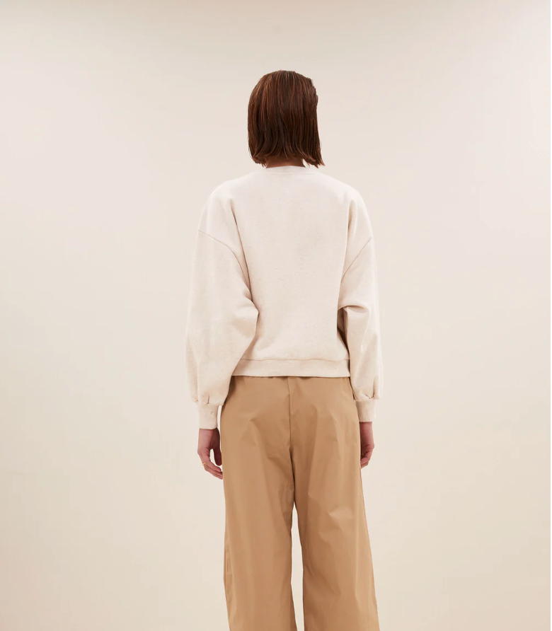 By Bar Bibi logo sweater | Oyster melee