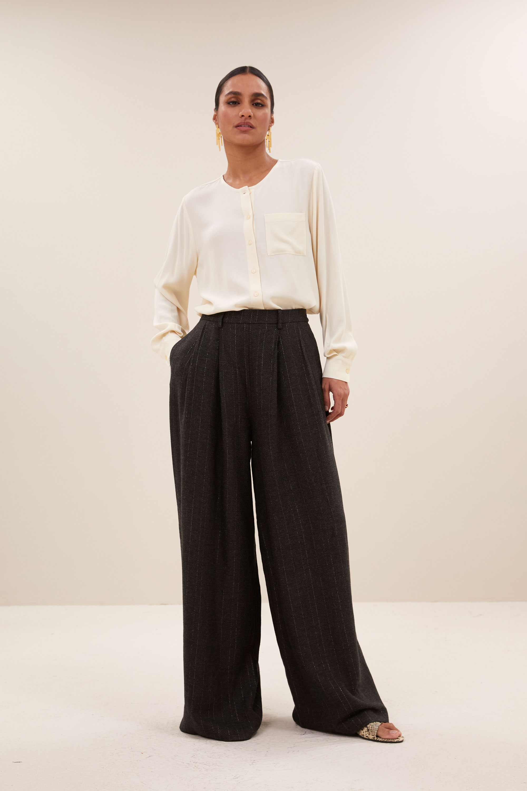 By Bar sef grey pants grey lurex