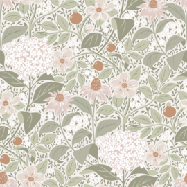 Robin Pieterse floral wallpaper summer's bloom light green
