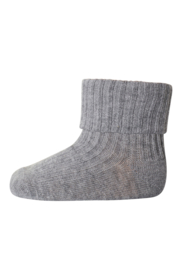 MP Denmark cotton rib baby socks grey melange