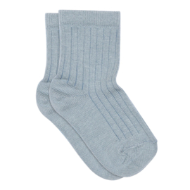 MP Denmark Fine cotton rib socks Dusty Blue