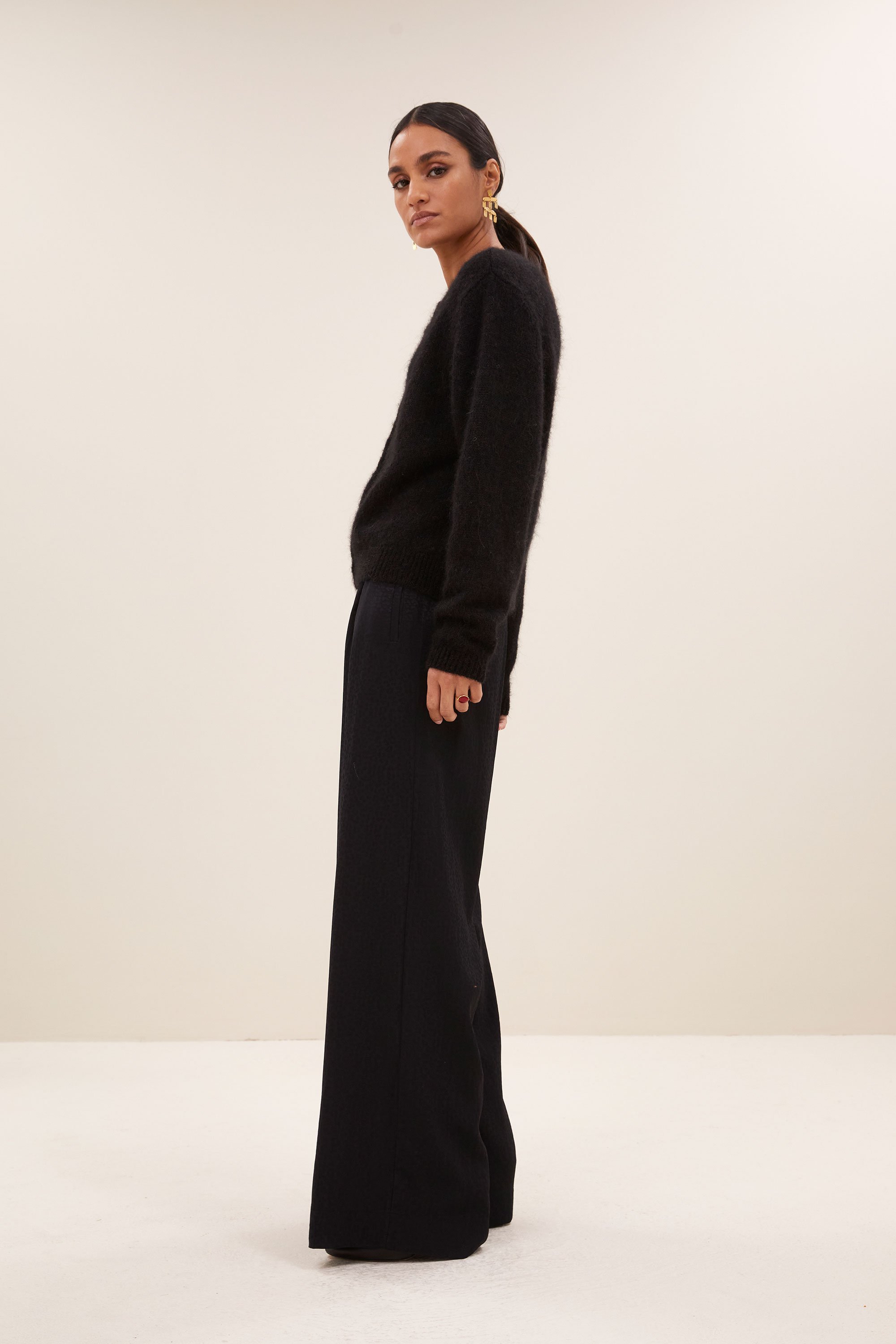 By Bar cleo natural cardigan black
