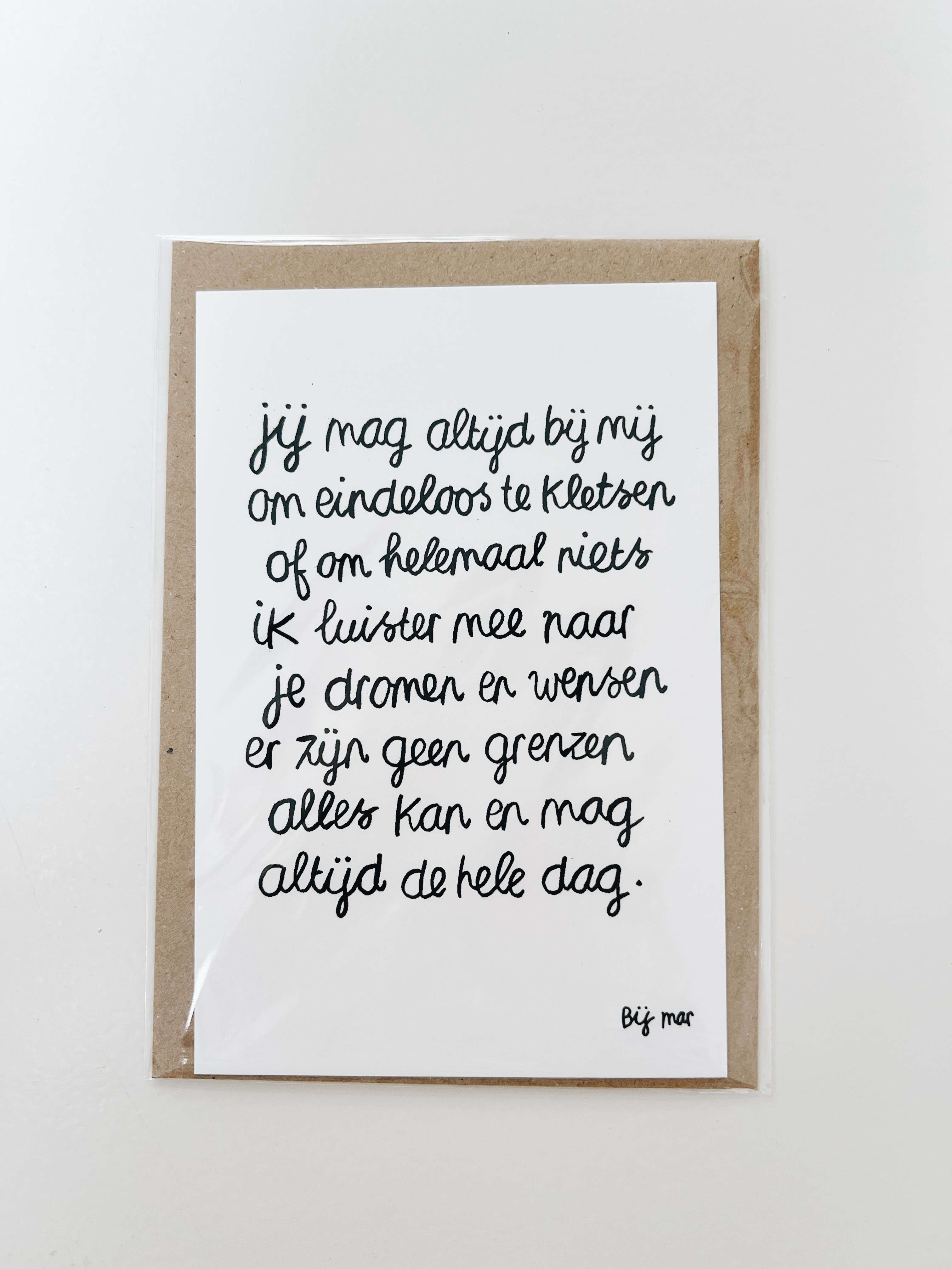 Bij Mar Kaart Jij mag altijd bij mij