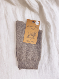 Organic wool/cotton blend socks grijs melange maat 36/40