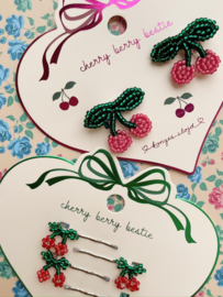 Konges Slojd 2 pack pearly hair clips cherry