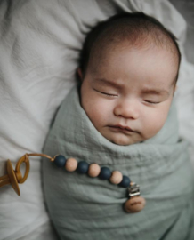Mushie Muslin Swaddle Blanket Organic Cotton (Pale Taupe)