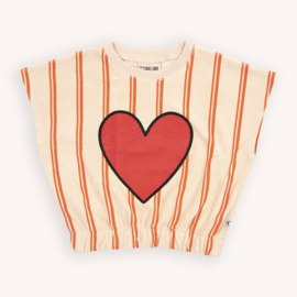 CarlijnQ stripes flame no sleeve top with print
