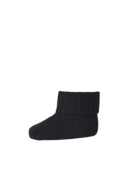 MP Denmark wool rib baby socks black