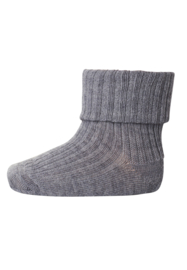 MP Denmark wool rib baby socks grey melange