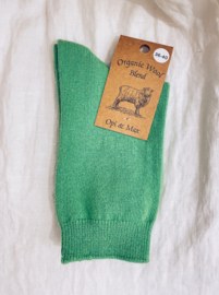Organic wool/cotton blend socks green  maat 36/40