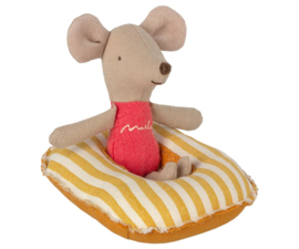 Maileg rubber boat, small mouse yellow