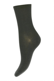 MP Denmark fine wool rib socks dusty ivy