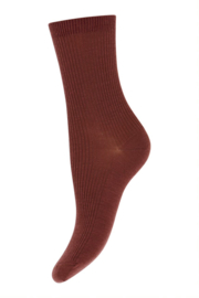 MP Denmark fine wool rib socks hot chocolate