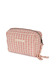Konges Slojd seersucker small toiletry bag powder pink check
