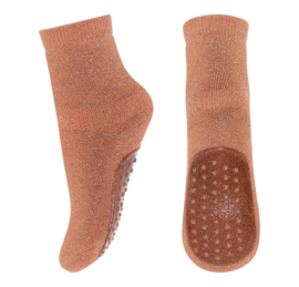 MP Denmark Celina socks with anti-slip copper brown