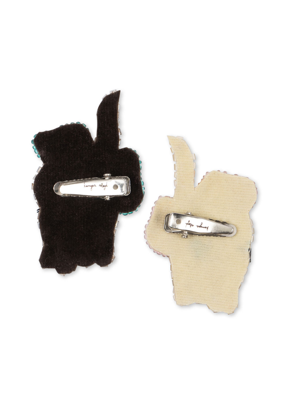 Konges Slojd 2 pack Bow Kitty Beaded Hair Clip