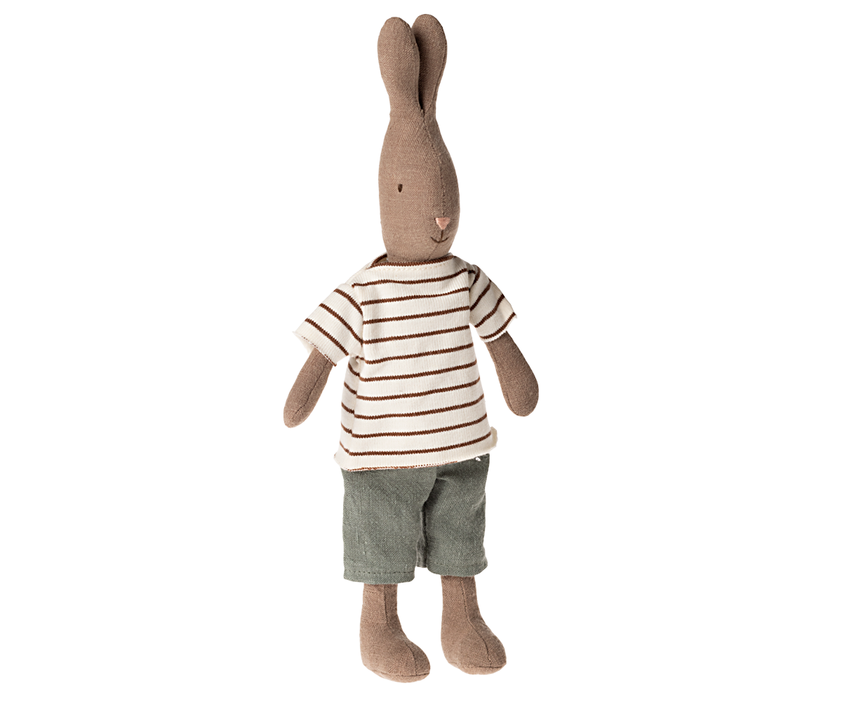 Maileg Striped blouse and pants rabbit size 2 brown