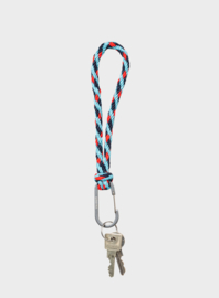 Susan Bijl the new kumihimo keychain key blue/red alert