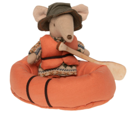 Maileg- rubberboot voor muis- oranje