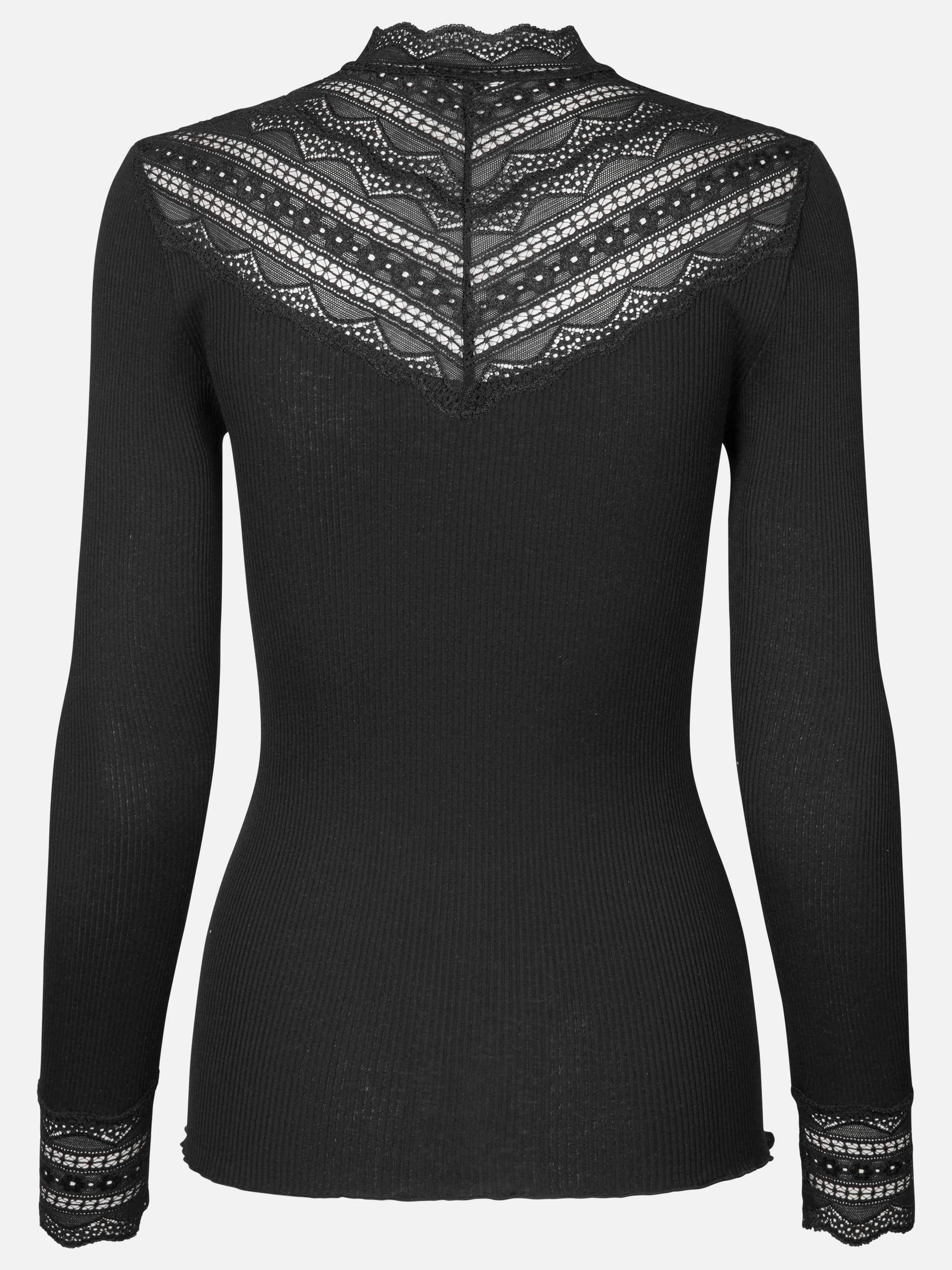 Rosemunde RWBenita LS Regular Lace T-neck T-shirt Black