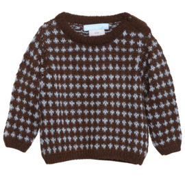 Serendipity Baby Alpaca Pattern Sweater Chocolate-Semi handknitted