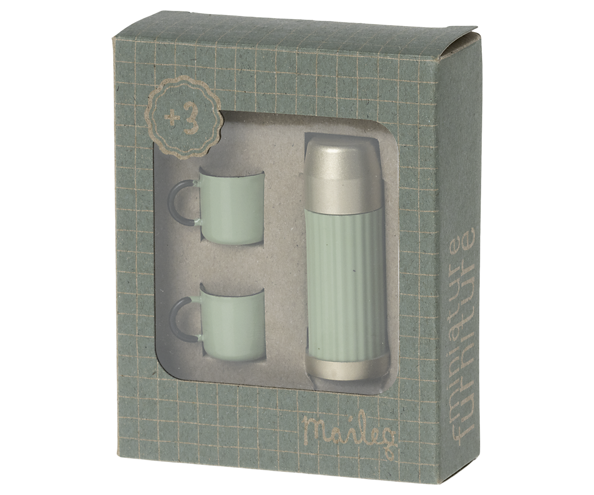 Maileg Thermos and cups, Mouse - Mint