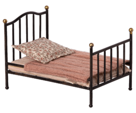 Maileg Vintage bed, Mouse - Anthracite