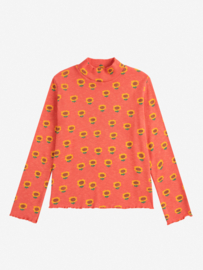 Wavy Bobo Choses Sunflower all over turtleneck T-shirt, red