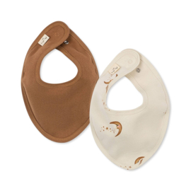 Konges Slojd classic 2 pack bib moon/tobacco