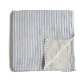 Mushie Swaddle (Blue stripes)