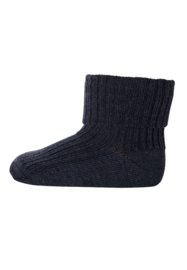 MP Denmark wool rib baby socks dark denim melange