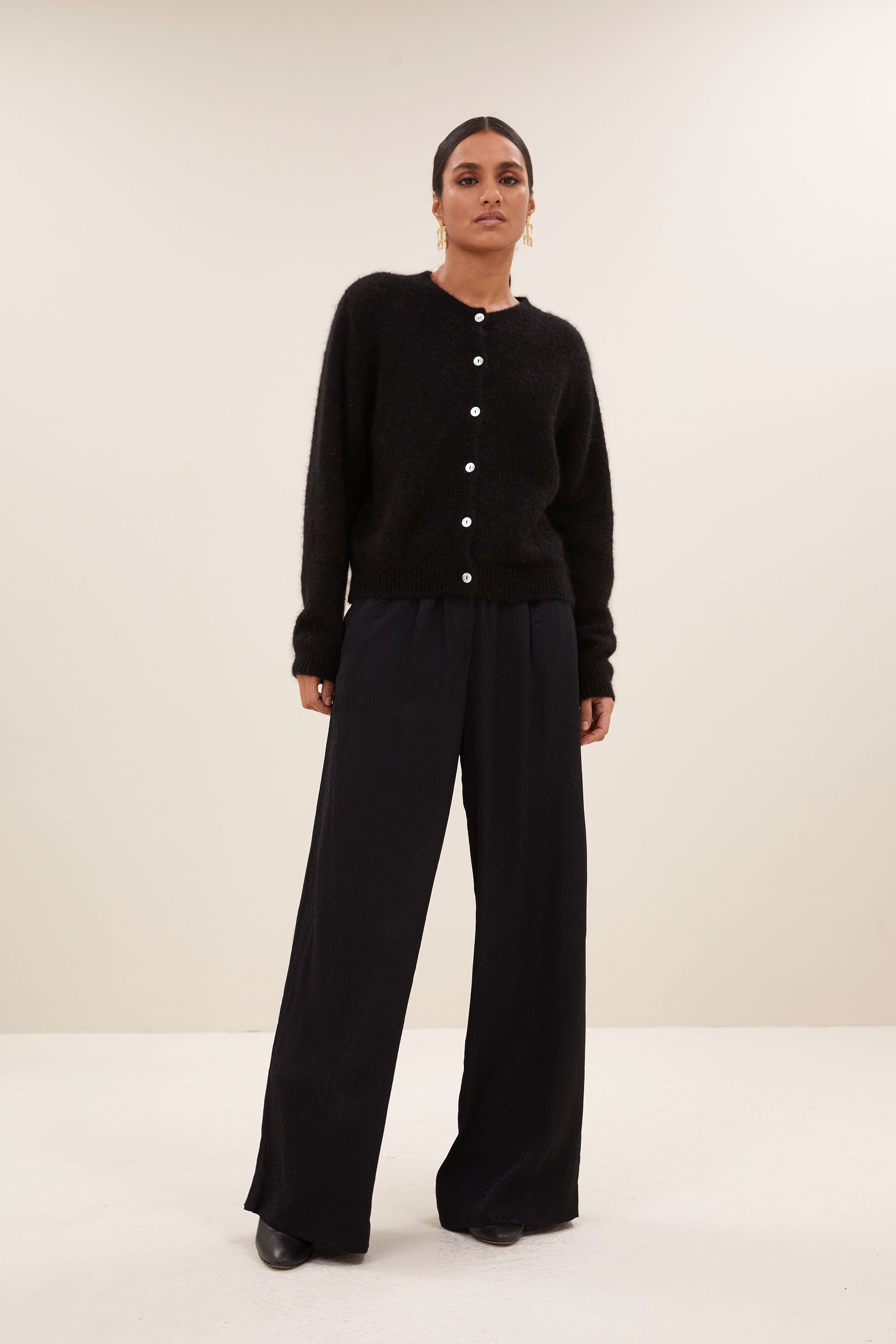 By Bar cleo natural cardigan black
