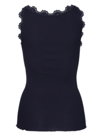 Rosemunde Silk top w/ lace navy