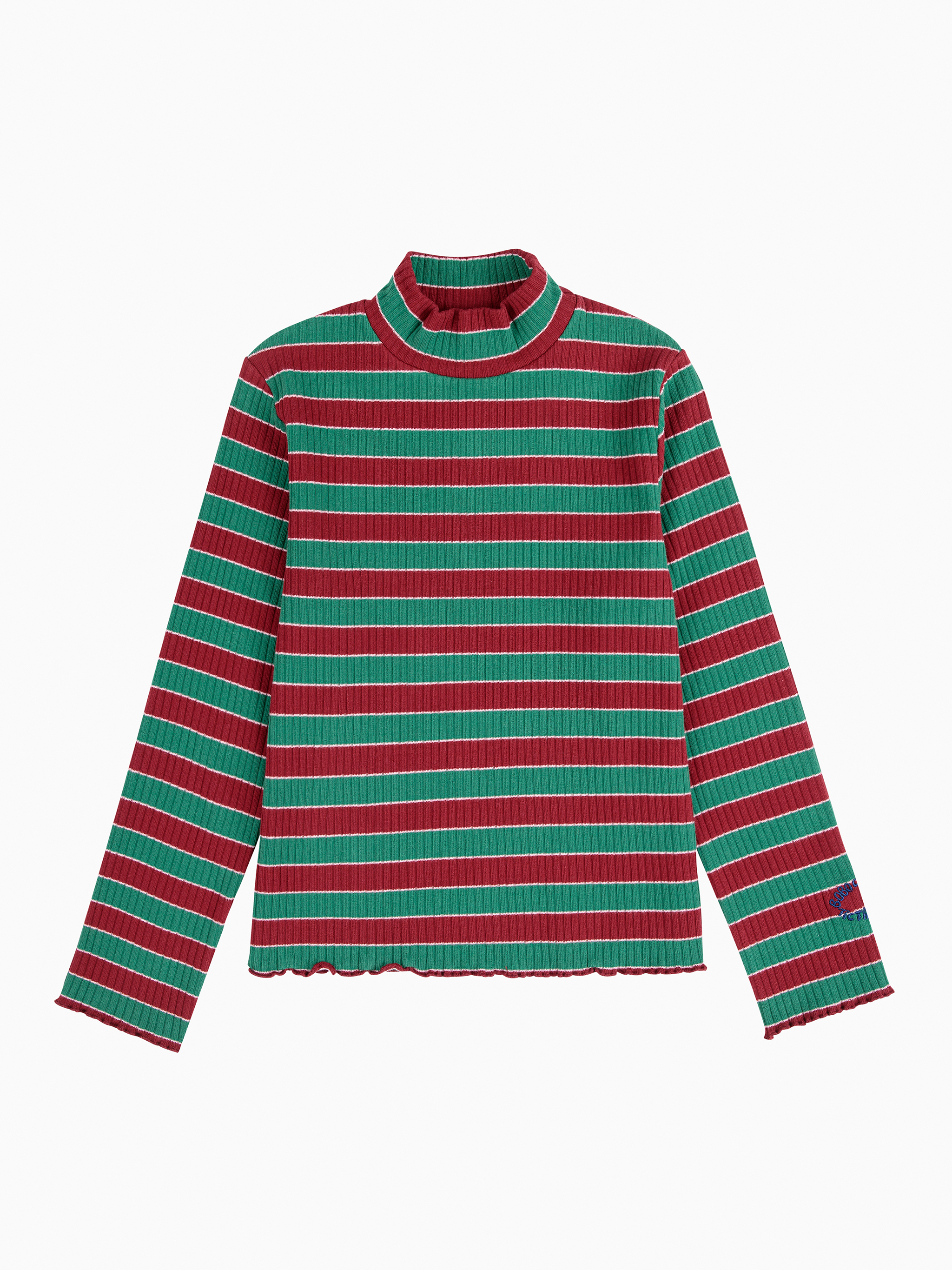 Bobo Choses Multicolor Stripes turtle neck T-shirt
