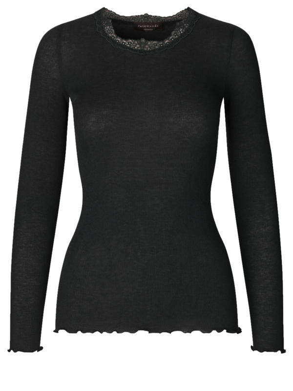Rosemunde Burlington wool t-shirt with lace black