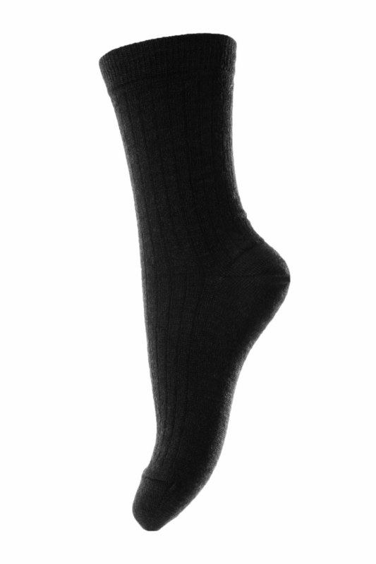 MP Denmark- wool rib socks black