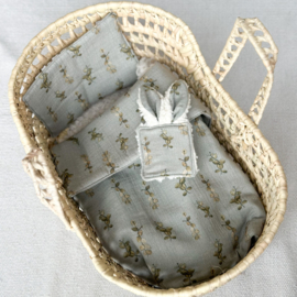 Poppen dekbed set - Olijf