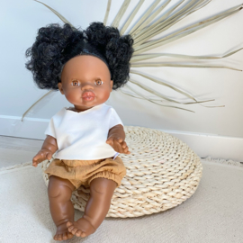 Poppen Bloomer cognac goud spikkel
