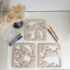 Houten tekensjablonen Animal