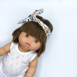 Hollie poppen haarband met knoop White