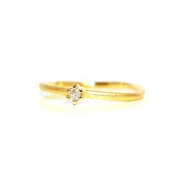 verlovingsring in 18kt geel goud met diamant, (0,10ct) ook mogelijk in rosé goud
